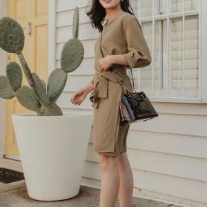 Everlane The Japanese GoWeave Long-Sleeve Mini Wrap Dress
